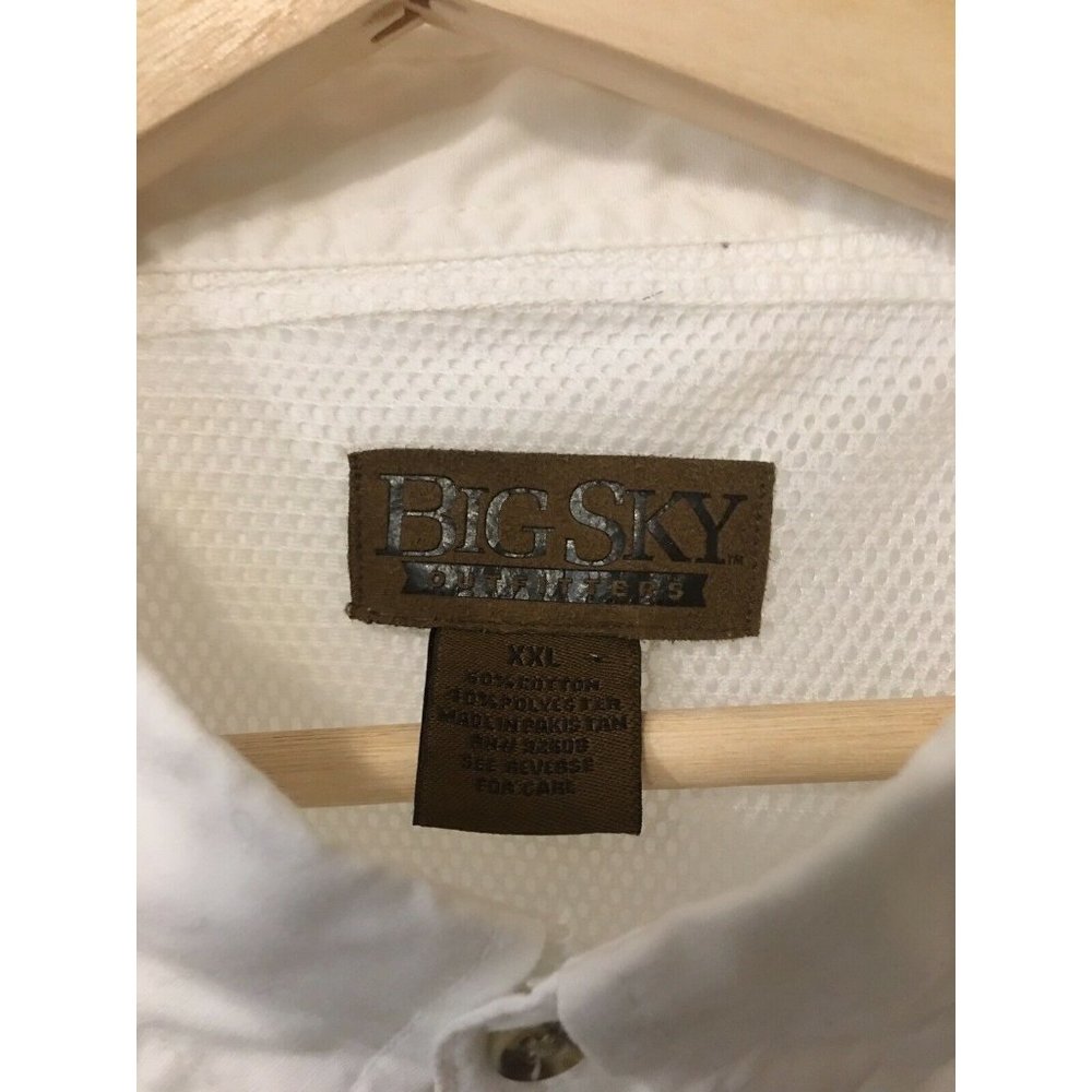 Big Sky Outfitters Men’s Sz XXL Vented White Short Sleeve Button Up‎ Shirt